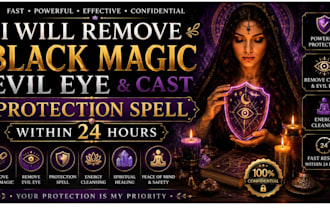 remove black magic, evil eye and cast protection spell within 24 hours