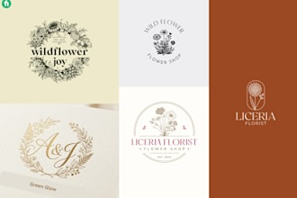 design bohemian floral feminine logo for boutiques and store