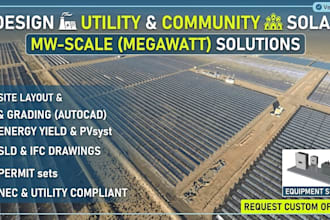 design utility scale and community solar pv systems at mw scale