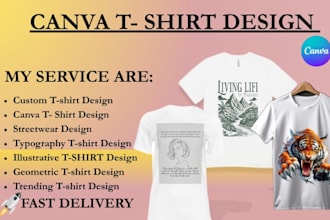 create custom canva tshirt design streetwear typography and trending art