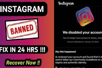 solve instagram, tiktok, facebook unbanning, twitter profile disable issue