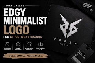 create edgy minimalist logo for streetwear brands