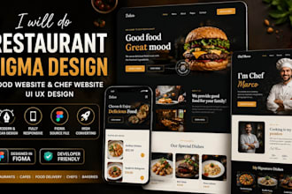 do restaurant figma design, food figma design website, chef website ui ux design