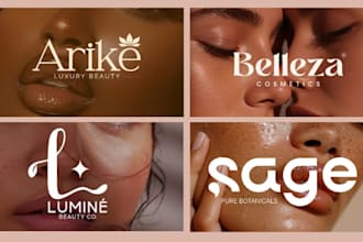 skin care beauty cosmetics spa feminine salon massage logo skin care website
