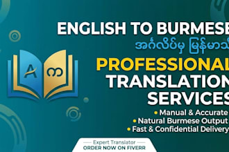 provide professional english to burmese translation services