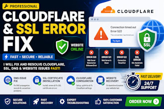 fix cloudflare errors, SSL issues website downtime fast