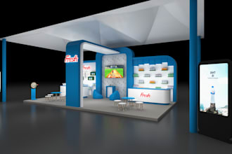 design 3d event stages booths stall and venue rendaring