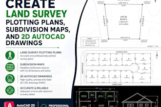 create land survey plotting plans, subdivision maps, and 2d autocad drawings
