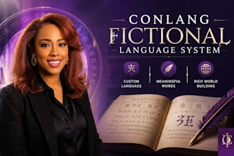 create authentic fictional language system for your book, game, or world