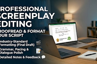 edit, proofread and format your screenplay or script