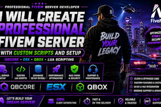 create professional fivem server with custom scripts setup