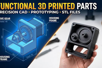 functional 3d models and technical cad parts for 3d printing
