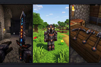 create custom minecraft blockbench 3d model texture pack pixel art and animation