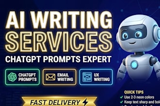 create chatgpt prompts, email copywriting and UX writing content