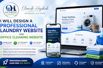 design a professional laundry website, office cleaning