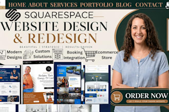 design or redesign squarespace website landing page for booking and blog website