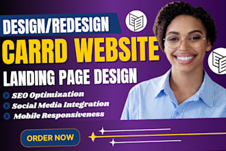 design and redesign carrd website, carrd landing page or one page website design