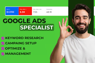 setup and manage google ads adword ppc campaign