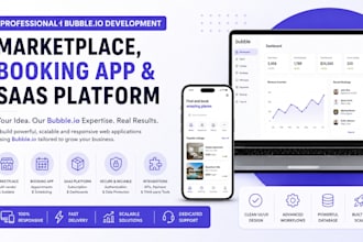 build bubble io marketplace, booking app and saas platform