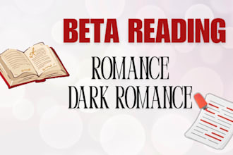 beta reading for romance and dark romance novels
