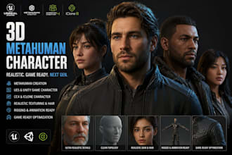 3d metahuman character, unity game character, cc4 iclone ue5 3d character model