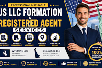 provide wyoming llc delaware llc with ein and registered agent service