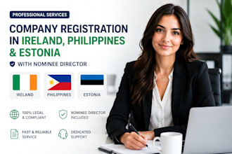 company registration in ireland, philippines and estonia with nominee director