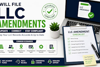 assist with llc amendment and business information updates
