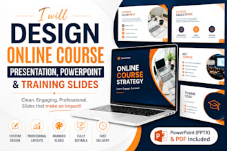 design online course presentation, training slides and powerpoint editing