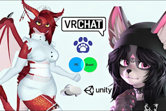 create custom vrchat avatar 3d model rigged, quest compatible and upload ready