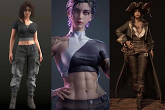 do 3d character model game character  realistic unity unreal engine for games