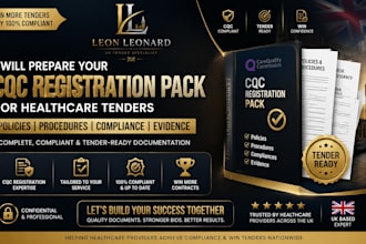create your cqc registration pack for healthcare tenders policies compliances