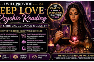 provide deep love psychic reading, spiritual guidance and clarity