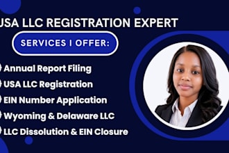 do USA llc registration, llc formation, wyoming delaware llc, ein, annual report