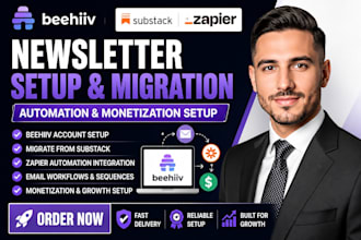 set up beehiiv newsletter migrate from substack zapier automation monetization