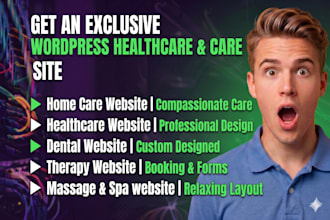 design home care website healthcare, dentist, therapy , massage and spa website