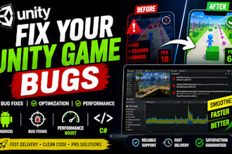 fix unity bugs and errors and optimize your unity mobile game
