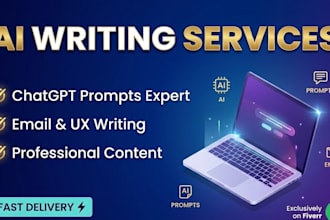 create chatgpt prompts, email copywriting and UX writing content