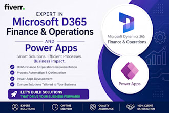 provide microsoft d365 finance and operations development and power apps