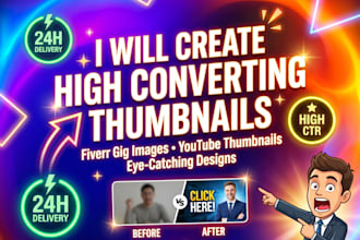 design high converting fiverr gig thumbnails and youtube thumbnails