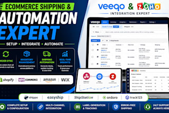set up veeqo and integrate woocommerce, amazon, and manage inventory and orders