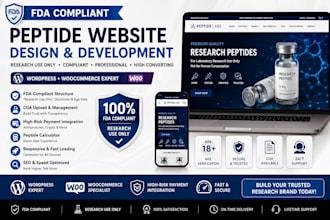 build an fda compliant peptide website in woocommerce