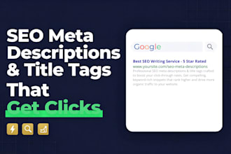 write SEO meta descriptions and title tags for your website