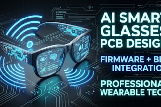do pcb design for ai smart glasses with firmware and ble integration