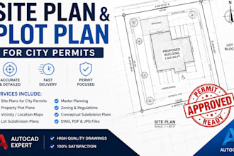 draw autocad site plans and plot plans for city permits
