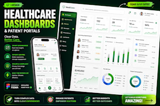 design a healthcare dashboard and patient portal UI UX