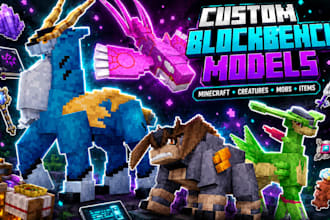 custom minecraft blockbench mob models animations texture addon voxel assets