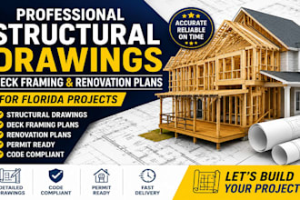 design structural drawings deck framing and renovation plans for florida project