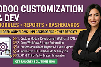 professionally customize odoo modules workflows reports dashboard and bug fixes