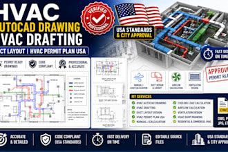do hvac autocad drawing hvac drafting duct layout hvac permit plan USA